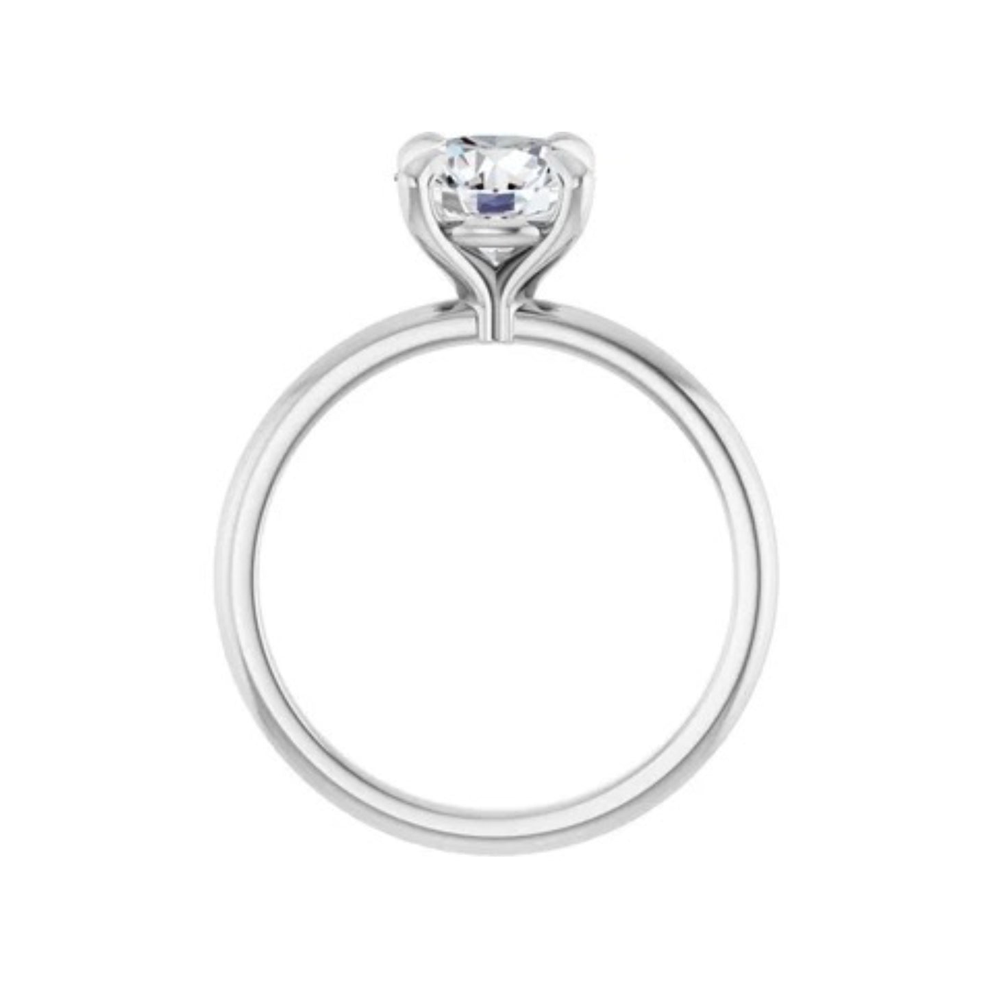 14K Round Solitaire Engagement Ring - Lab Diamond