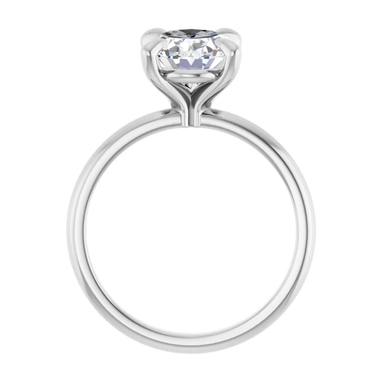 14K Oval Solitaire Engagement Ring - Lab Diamond
