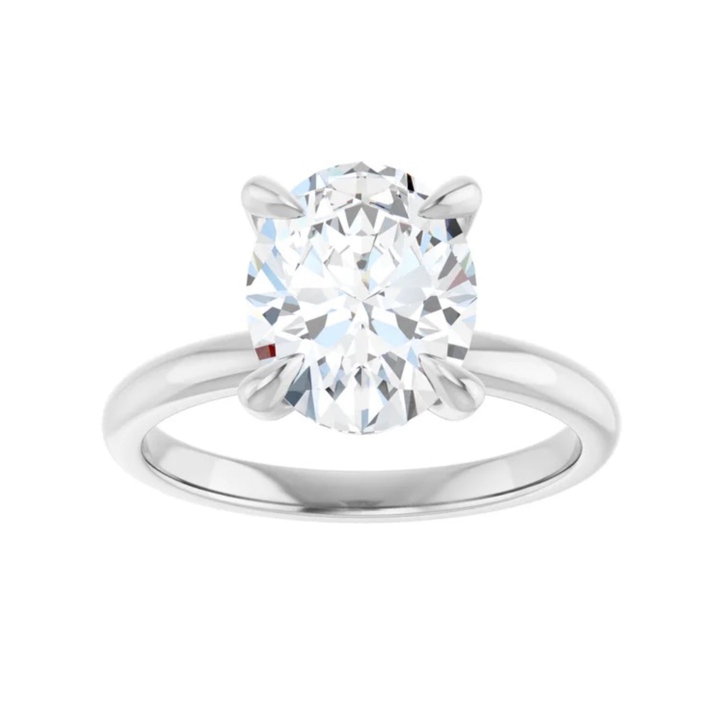14K Oval Solitaire Engagement Ring - Lab Diamond