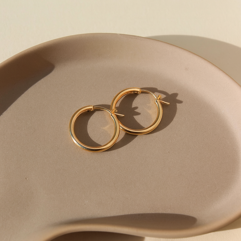 14K Hoop Earrings - 15mm