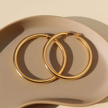 14K Hoop Earrings - 35mm